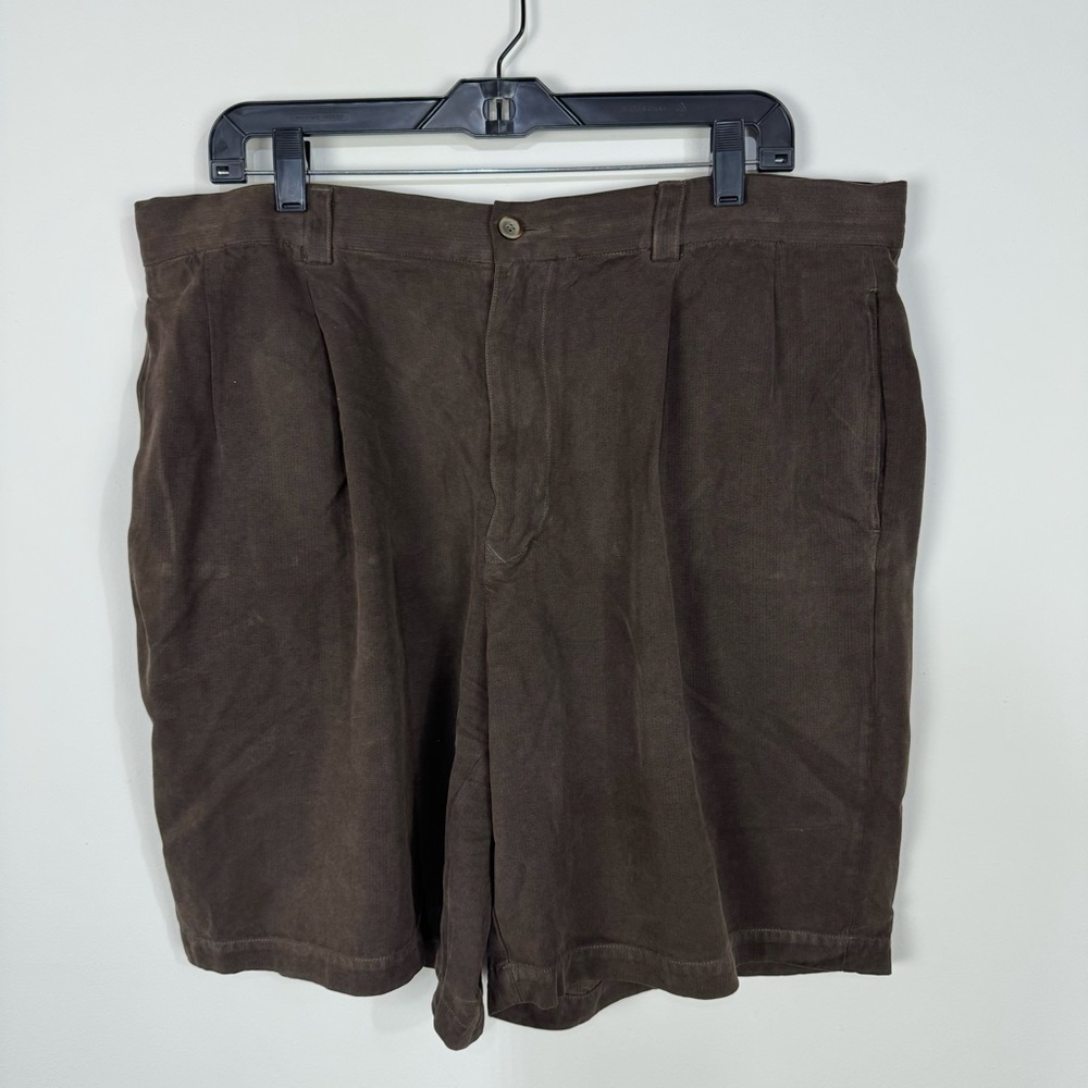 Tommy Bahama 100% silk chocolate brown shorts summer